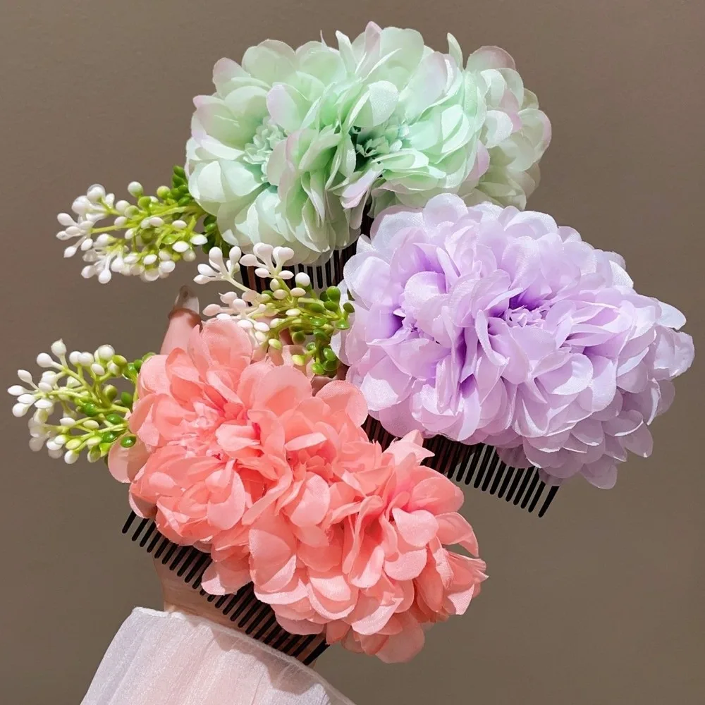 

Hair Accessories Sweet Flowers Hairpin Headwear Thai Style Floral Hair Comb Plastic Cloth Chignon Hair Clips Bride
