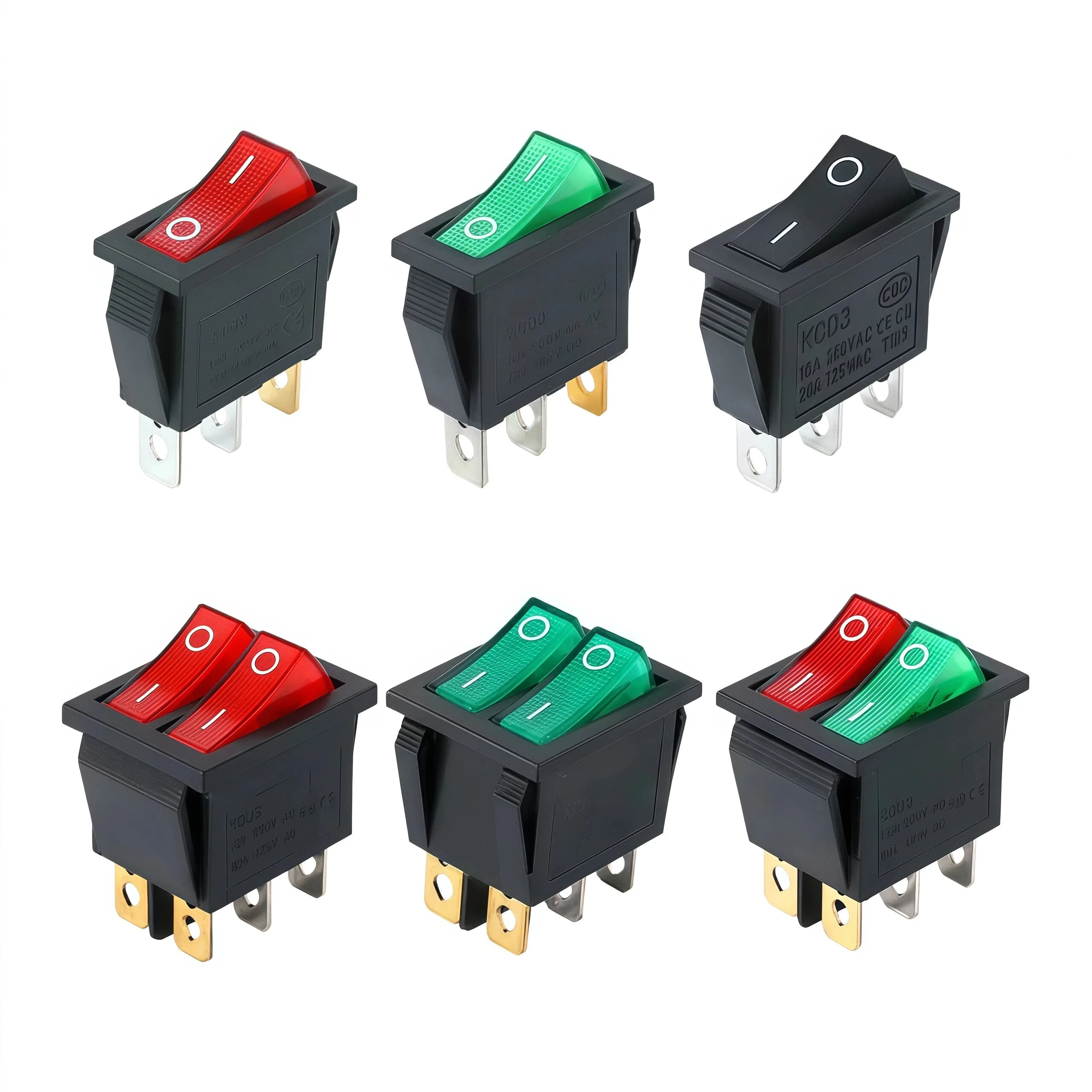 Electric Cooker Switch Button KCD3 Multi-Function Electric Rice Cooker Boat-Shaped Switch with Light for Electric Griddle