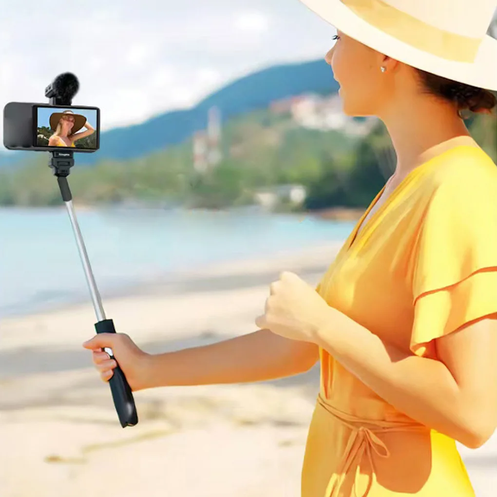 Rear Magnetic Vlog Monitor Screen Projector Photo Video Selfie Stick Remote Control Selfie Live Streaming For iPhone Android