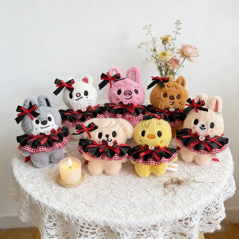 

Плюшевый брелок SKZOO Stray Kids с шапкой и плащом, мерч K-pop айдолов, фигурки Бан Чана и Феликса, подвеска-брелок для сумки