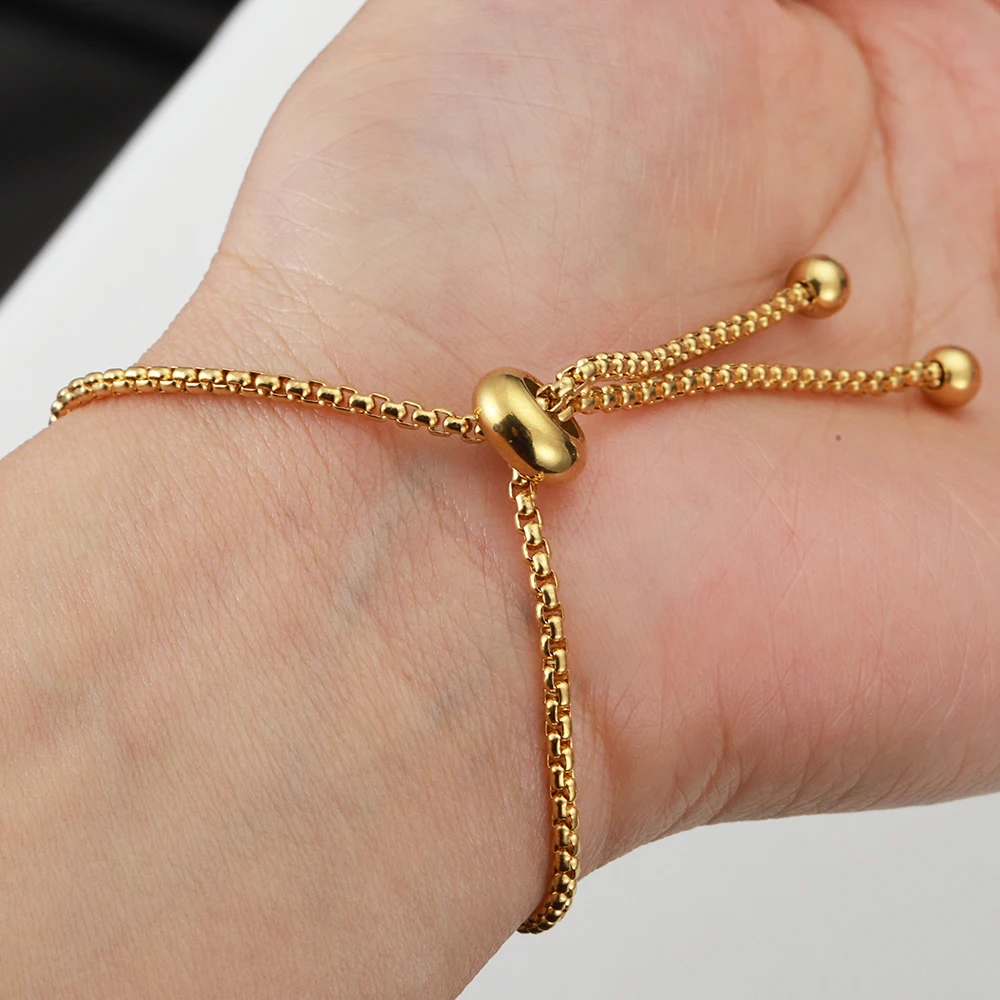 2pcs 3pcs Stainless Steel Adjustable Slider Chain Bracelet Semi-finished Products for DIY Bracelet Jewelry Making Accessories