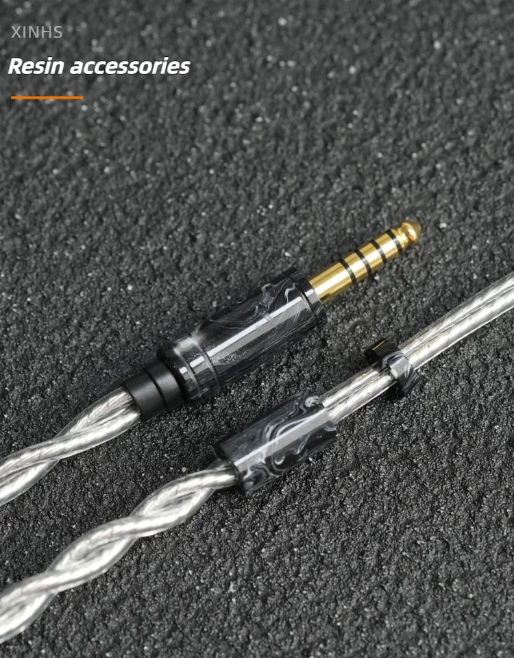 XINHS 100 2-poliges High-Sterling-Silber-Palladium-beschichtetes HiFi-Kopfhörer-Upgrade-Kabel MMCX 0,78 mm 4,4 mm Audiokabel für MOONDROP – Detail 6