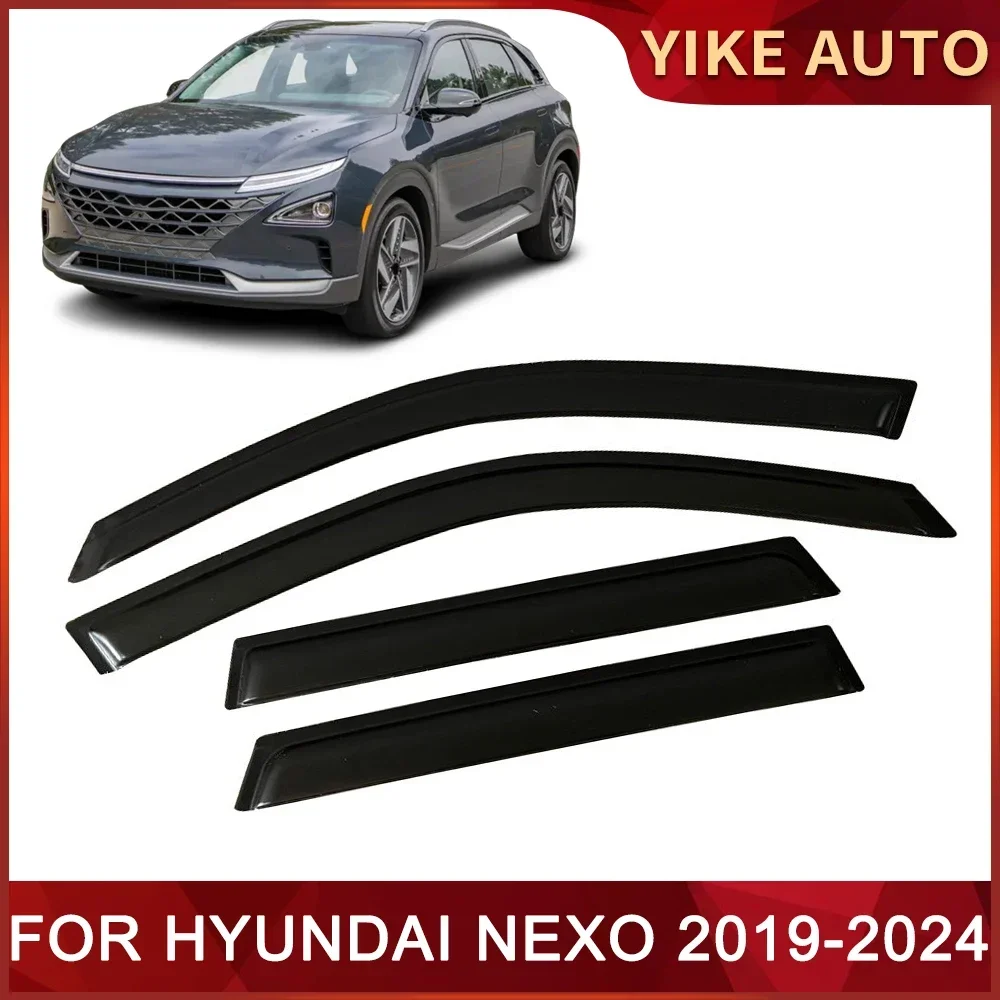 Window Visor for HYUNDAI NEXO 2019-2024 Weathershied Door Visor Wind Sun Rain Guards Side Window Wind Deflectors Auto Parts