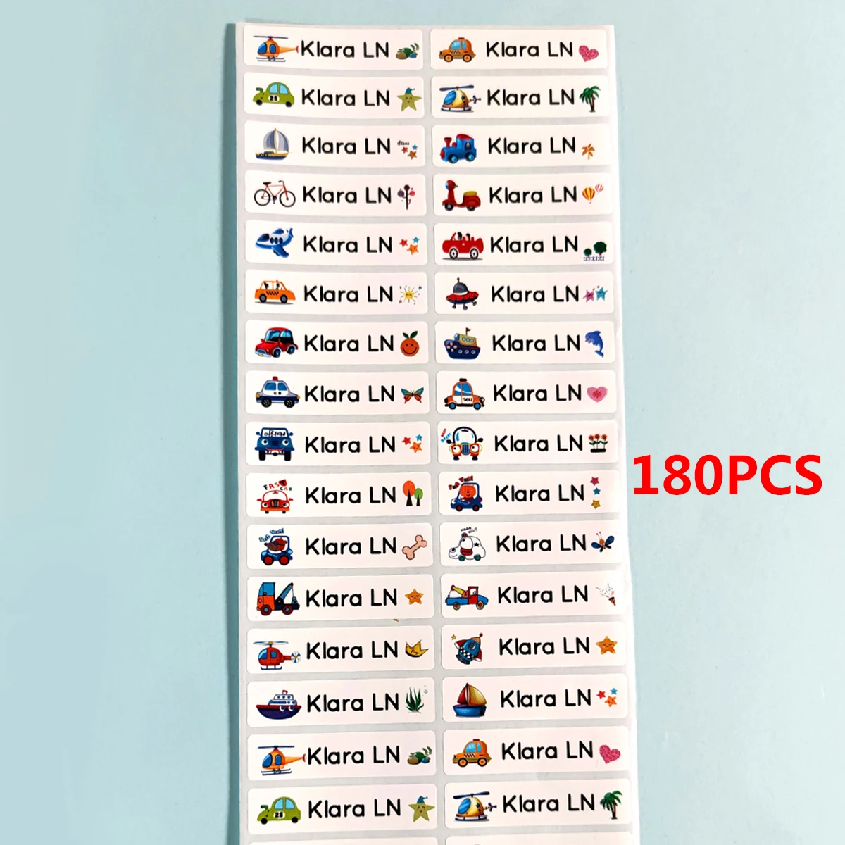 60 szt./120 szt./180 szt./240 szt. Personalizowane etykiety z własnym tekstem, wodoodporne naklejki z imieniem, personalizowane artykuły papiernicze, naklejki na zamówienie.