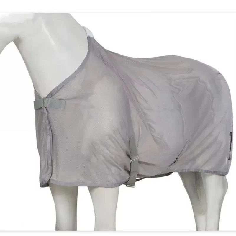 Gray Equestrian Summer Mesh Horse Fly Sheet Breathable Light Design Ideal For Outdoor Use And Warm Daily Weather Premium Rug