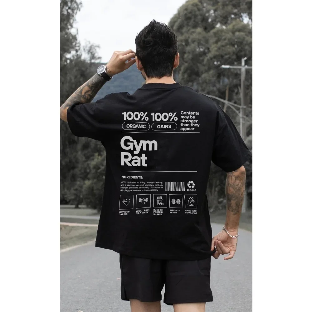 Gym Rat Muscle Mommy Pump Cover T-shirt Funny Powerlifting Workout Bodybuilding T Shirt Men Fitness Loose Oversized Tshirt