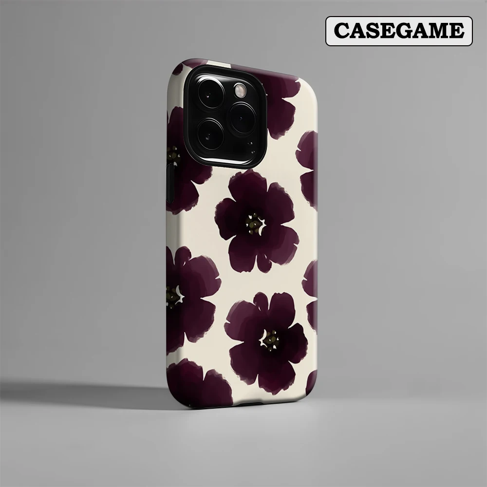 Pflaumen-Aquarellblüten IPhone 17 Must-Haves Handyhülle für IPhone 17 16 15 14 13 12 Pro Max Plus Doppelschichtige Rückseite INS