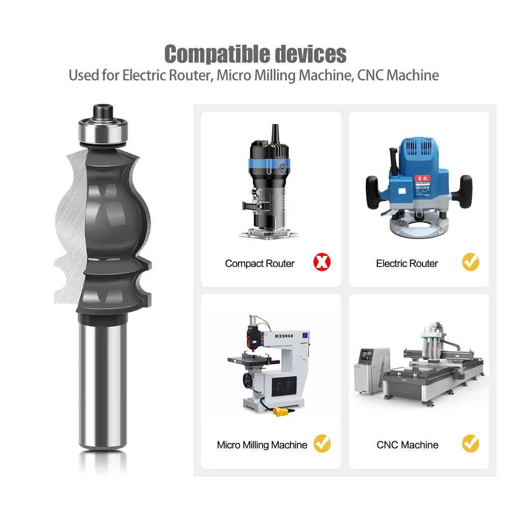 1PC Architectural Molding Router Bit - 1/2\