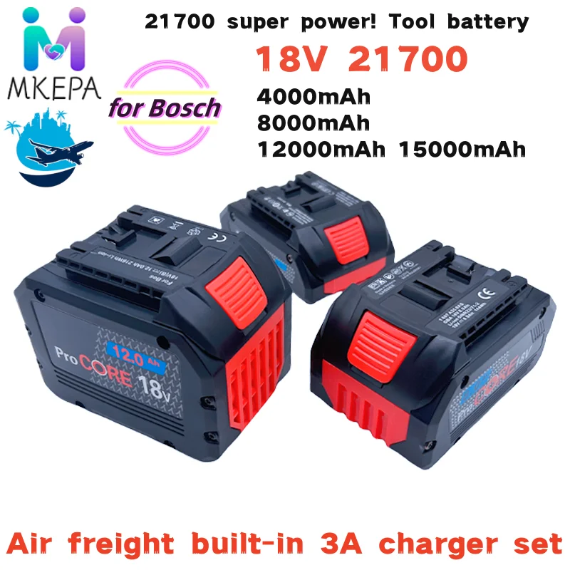 

Air freight 18V 4.0AH/15.0AH wireless tool battery/suitable for Bosch BAT618 GBA21700 battery 18V ProCORE replacement battery