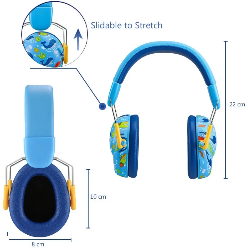 Kids Ear Protection Baby Noise Earmuffs Noise Reduction Ear Defenders Cute Cartoon Print Children Sound Sensitivity Noise Damper