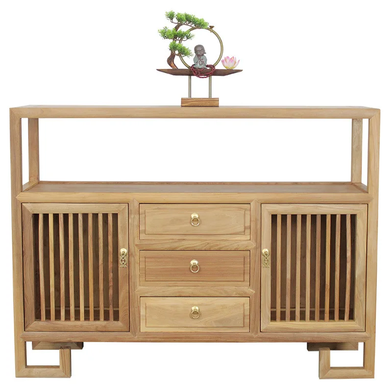

New Chinese solid wood dining side cabinet, storage, storage, retro living room dining cabinet