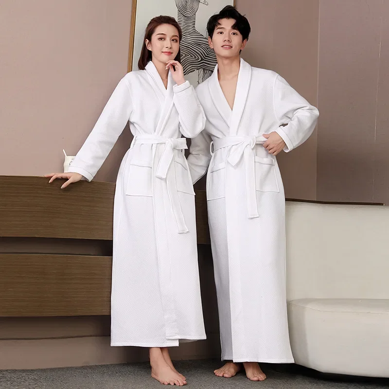 

Hotel Bathrobe Cotton Waffle Sleepwear Lounge Bathrobe Home Dressing Gown Men Women's Pajamas Absorbent Spa Beauty Robes Yukata