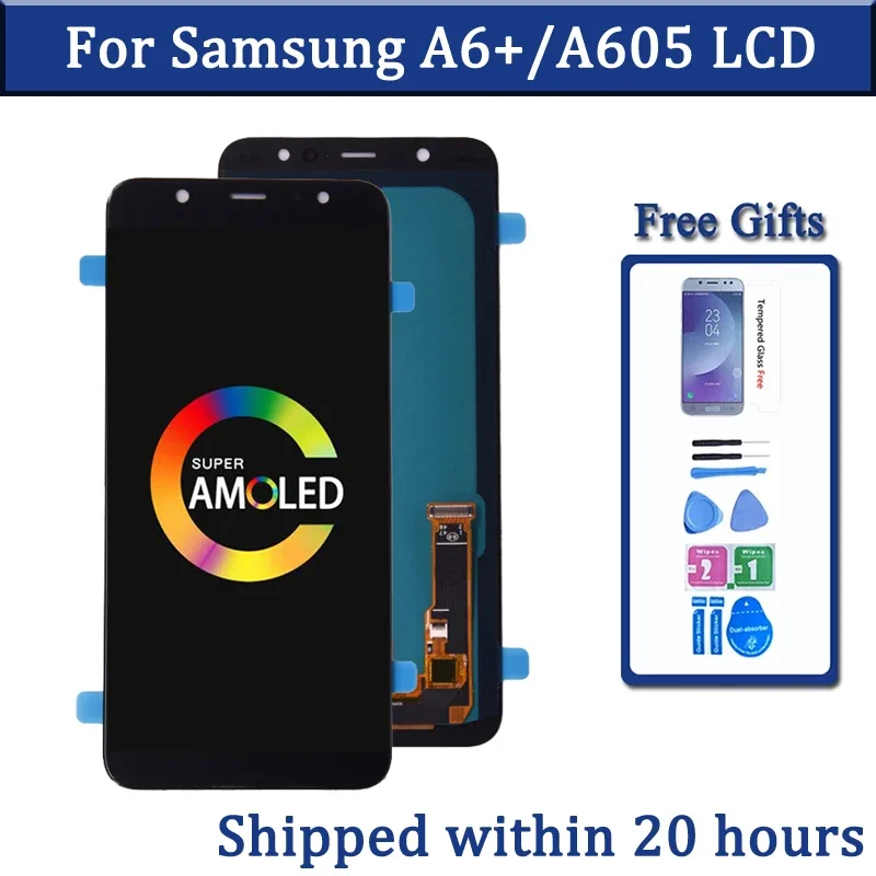 

Super Amoled For Samsung A6 Plus 2018 A605 A605fd LCD display Touch Screen Digitizer Assembly For Samsung A6 Plus A6+ lcd