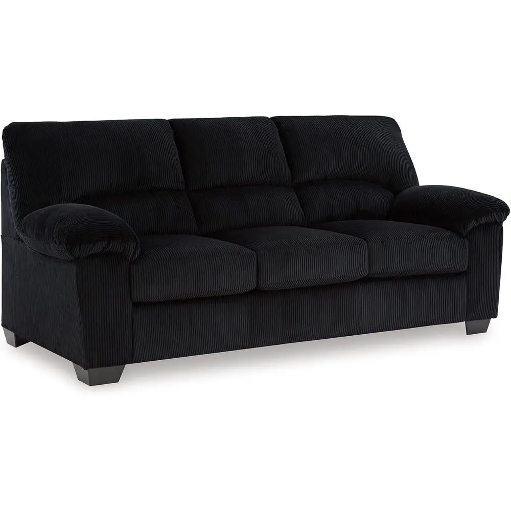 

Sleek Modern Sofa, Black for Living Space