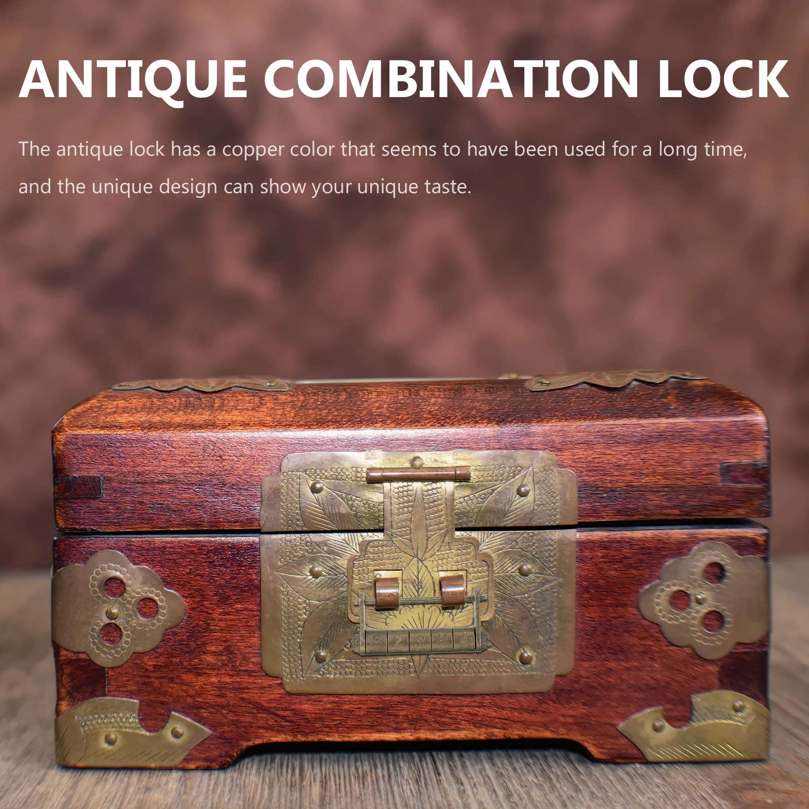 

Retro Style Decorative Vintage Metal Padlock Chinese Characters Combination Password For Jewelry Box Drawer Cabinet
