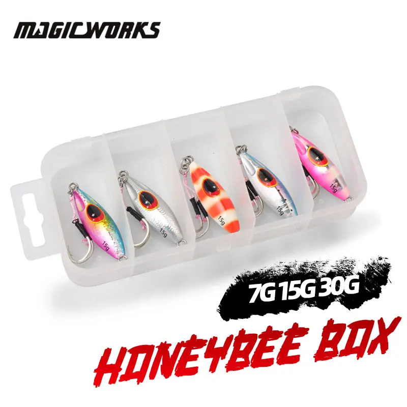 

Magic Works Lure Box Fishing Goods Sets 7G 15G 30G Sea Fishing Lures Slow Jigging Lure Saltwater Artificial Bait Metal Jig Shore