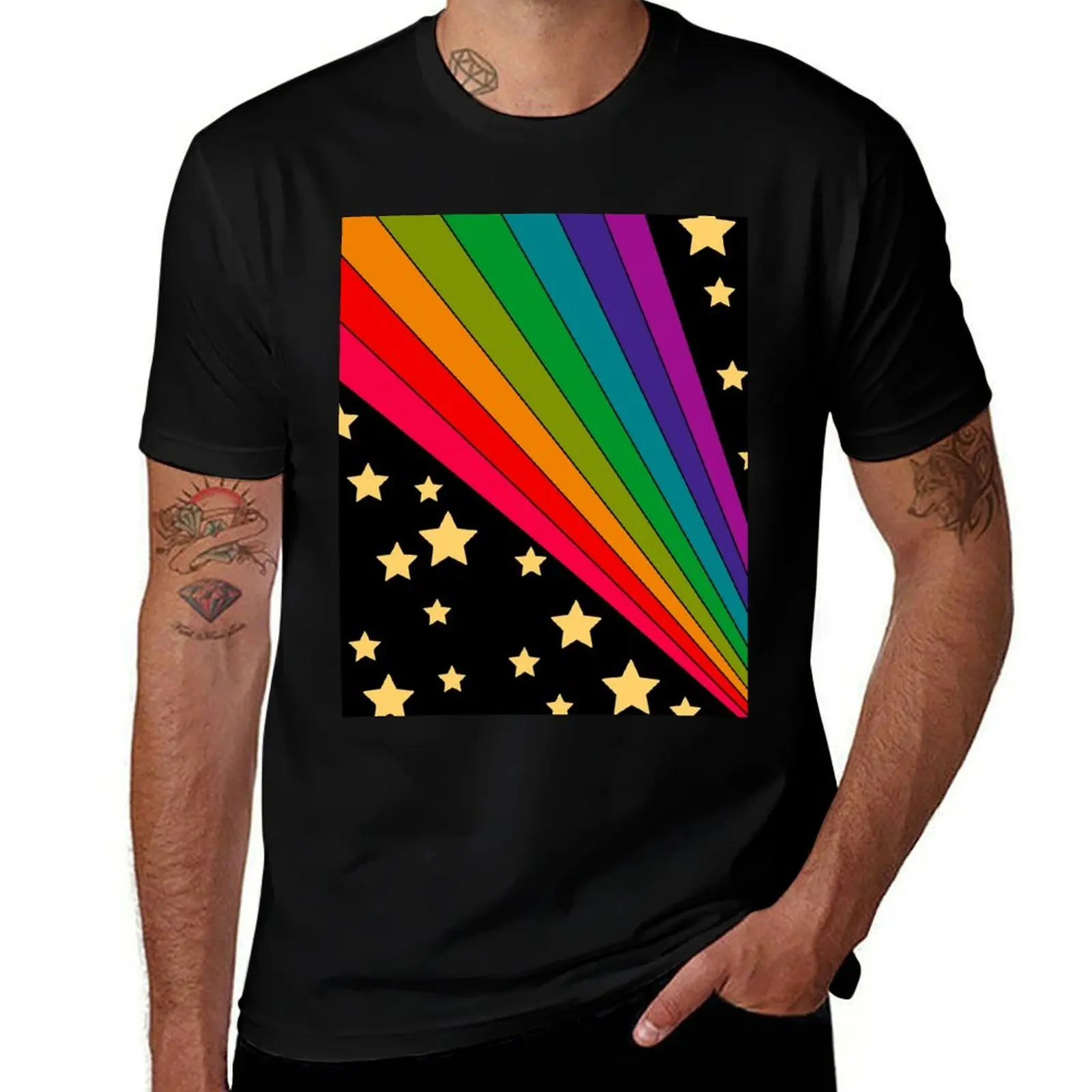 

Stars and rainbow T-Shirt g man t shirts for men t shirts cotton 100% cotton t shirts man 100% T-shirt