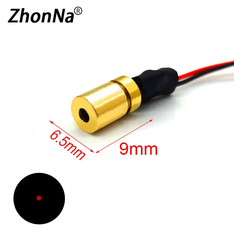 650nm 5mW 3V Red Laser Module Spot Irradiation Industrial Grade Laser Head Aiming Locator Mount Accessories Copper Head Dia6.5mm