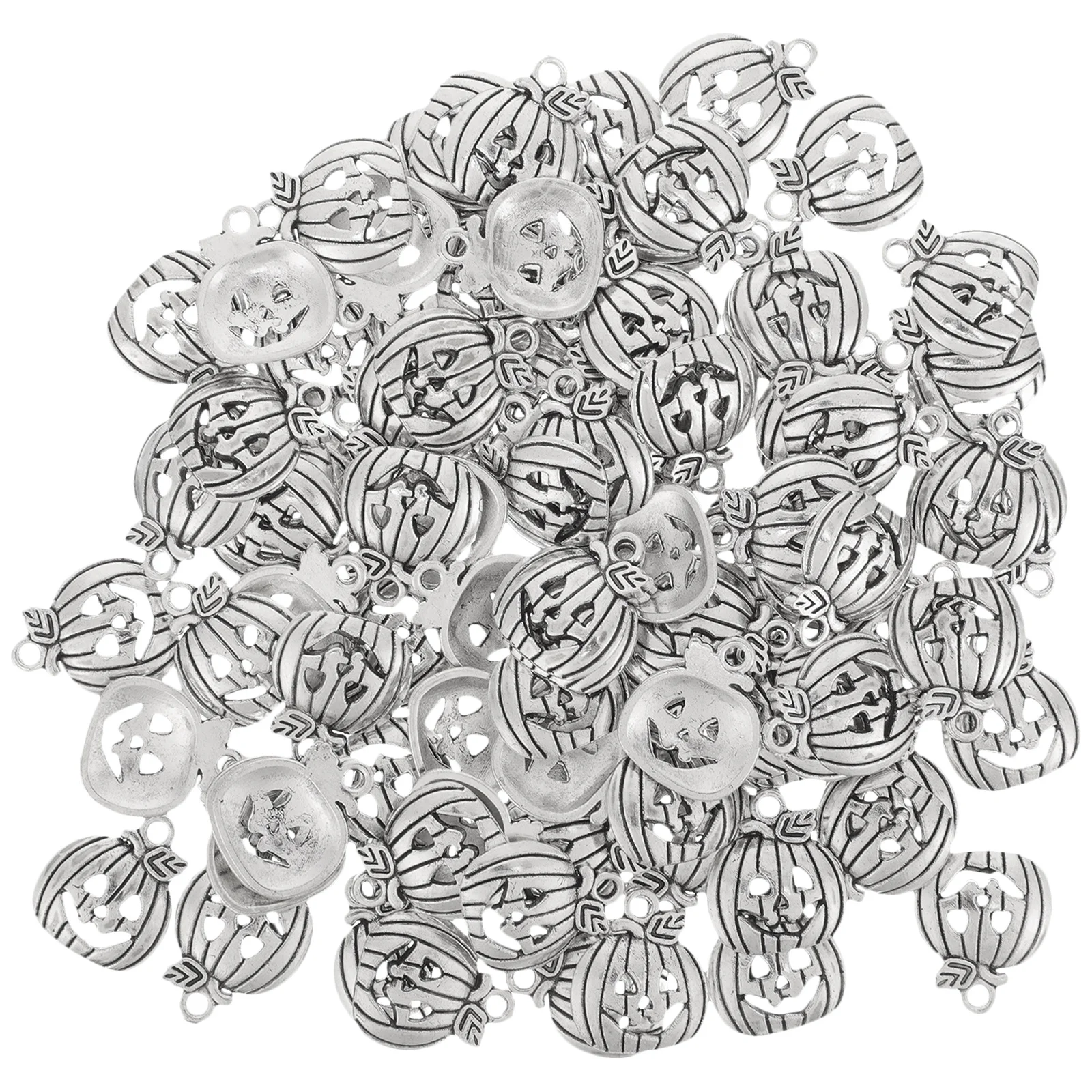 

100 шт., кулон в виде тыквы, серебряный сплав, подвески «сделай сам», для изготовления ювелирных изделий, ожерелье, браслет, брелок, ремесло, декор на Хэллоуин