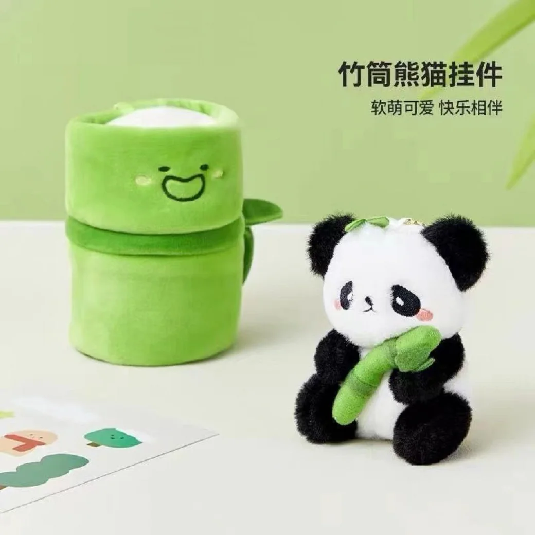 Śliczna 10cm bambusowa panda pluszowa zabawka mała zawieszka pluszaki miękka lalka puszysta panda dekoracja torby prezent urodzinowy