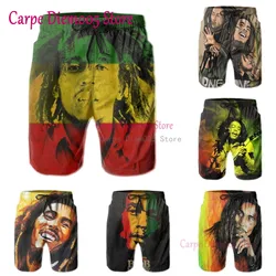 Short de bain unisexe Bob Marley, pantalon court décontracté, impression 3D, mode amusante, short de planche, été, hommes