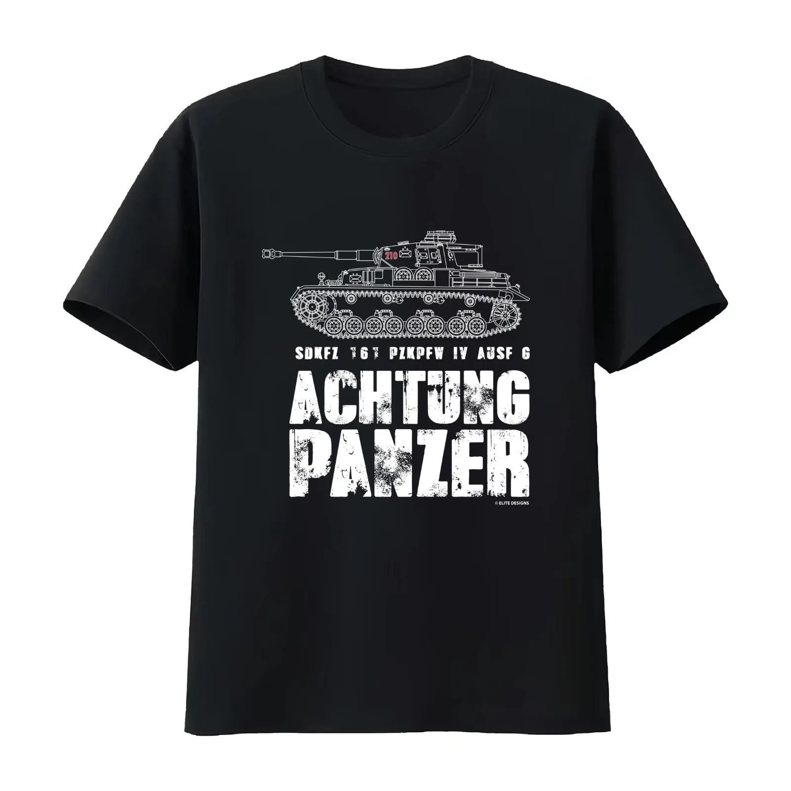 ACHTUNG PANZER - PANZER IV T-Shirt Summer Casual Cotton Tee Oversized Streetwear Tops Vintage Graphic Print Unisex Men Women