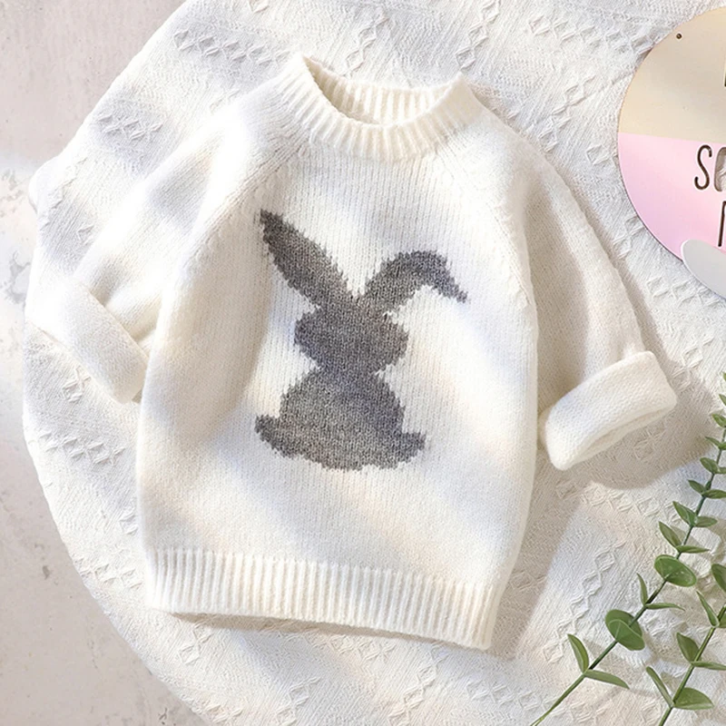 Infant Kids Baby Girls Boys Long Sleeve Cute Rabbit Pullover Sweaters Autumn Baby Girl Boy Children\'s Clothes Knit Sweaters