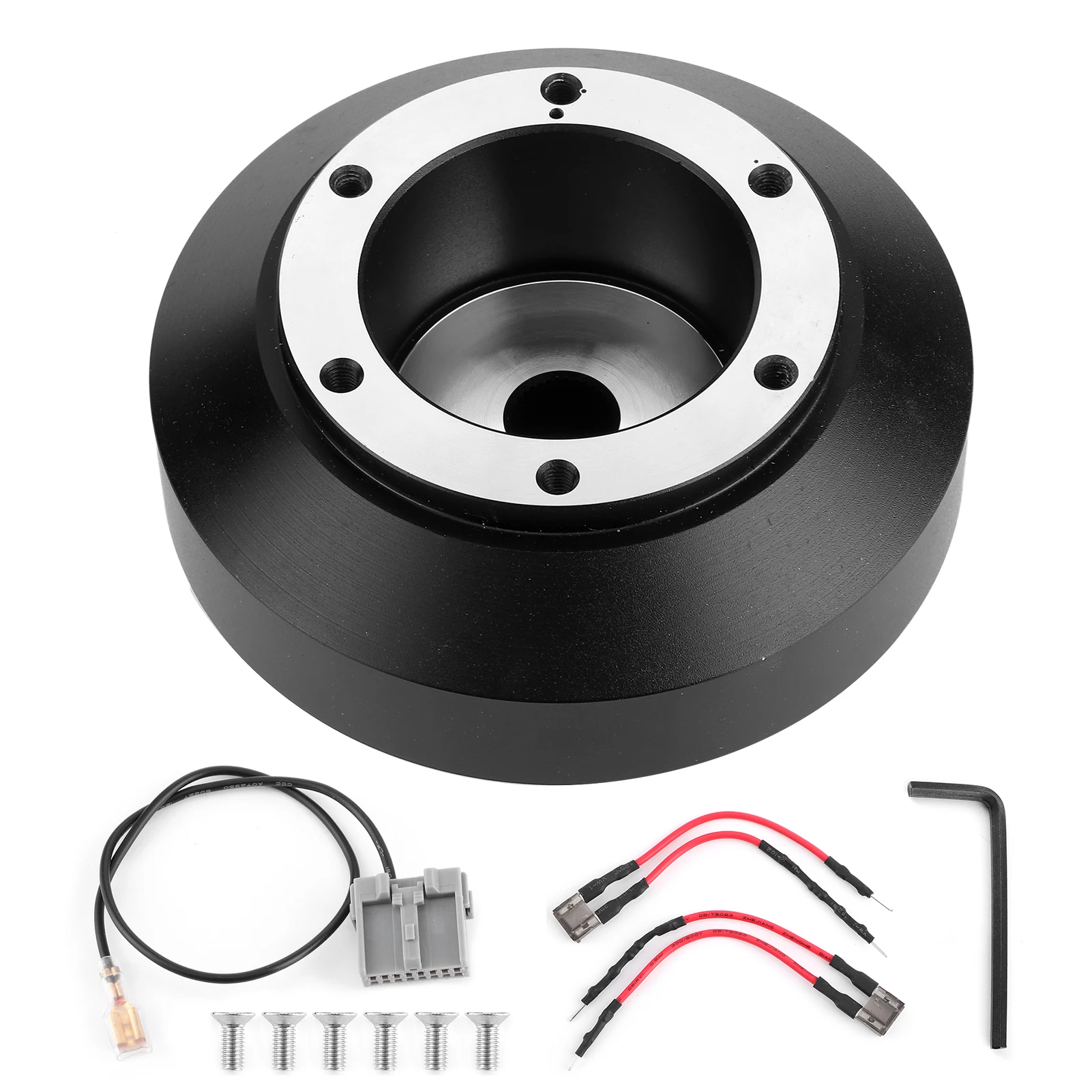 

Steering Wheel Adapter Steering Wheel Short Hub Adapter Kit 6‑Hole 141H Fit for Nissan 350Z/370Z/Amada/Versa/Cube