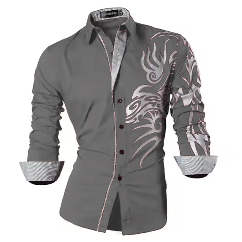 Men's Long Sleeve Shirt Fashionable Luxury Casual Shirt High Quality Comfortable Printed Men's Clothing Extra Large Size XS-6XL