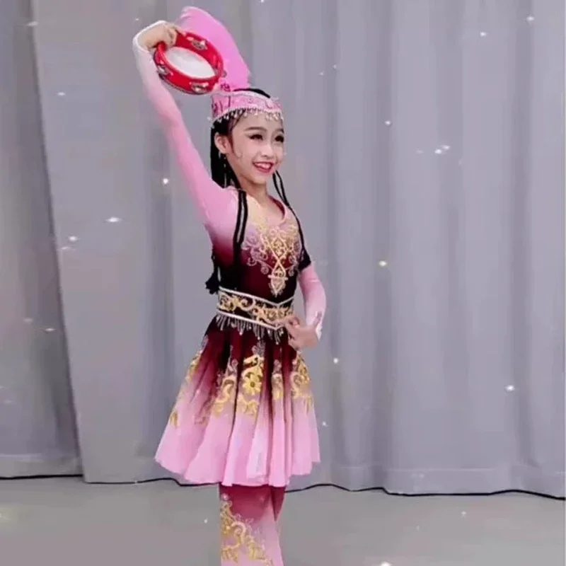 

Xinjiang Dance Performance Dress New Children's Ethnic Dress Uyghur