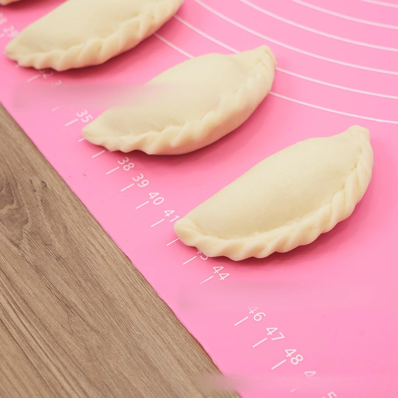 1Pcs Silicone Pastry Mat Non Slip Non Stick Silicone Baking Fondant Mat Pie Pizza Cookies Easy Clean Kneading Mat with Scale