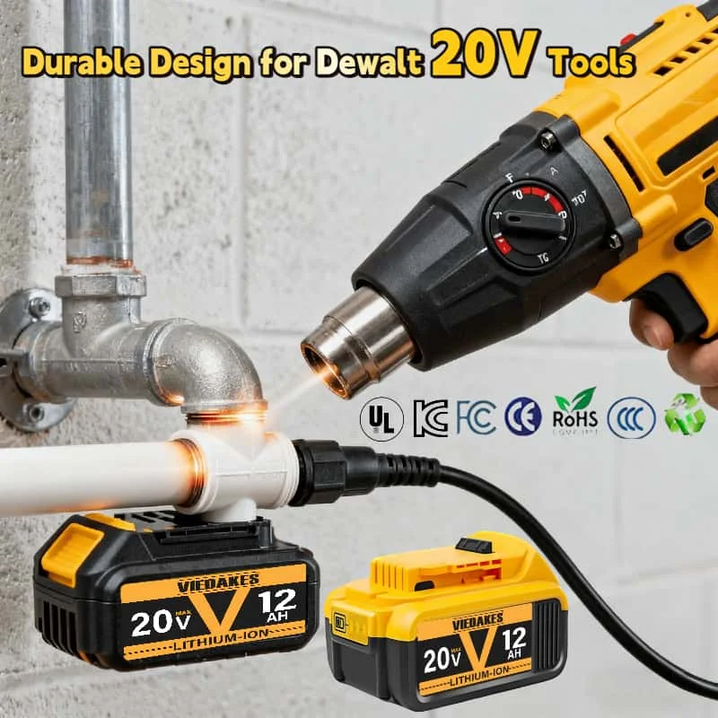 

18V12.0Ah Rechargeable Battery for DEWALT,Fast-Charging Stable Discharge,Compatible with Grinders/Impact Drivers,Heavy-Duty Use