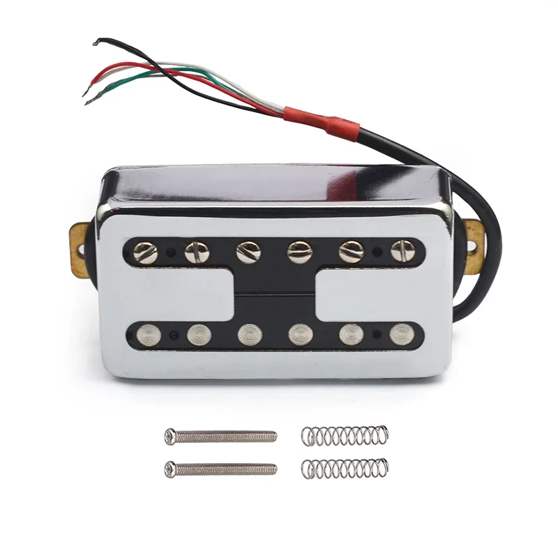 H Style Brass Cover Electric Guitar Pickup Coil Spliting Pickup Humbucker Dual Coill Pickup N7.5K/B15K Output Black/Chrome