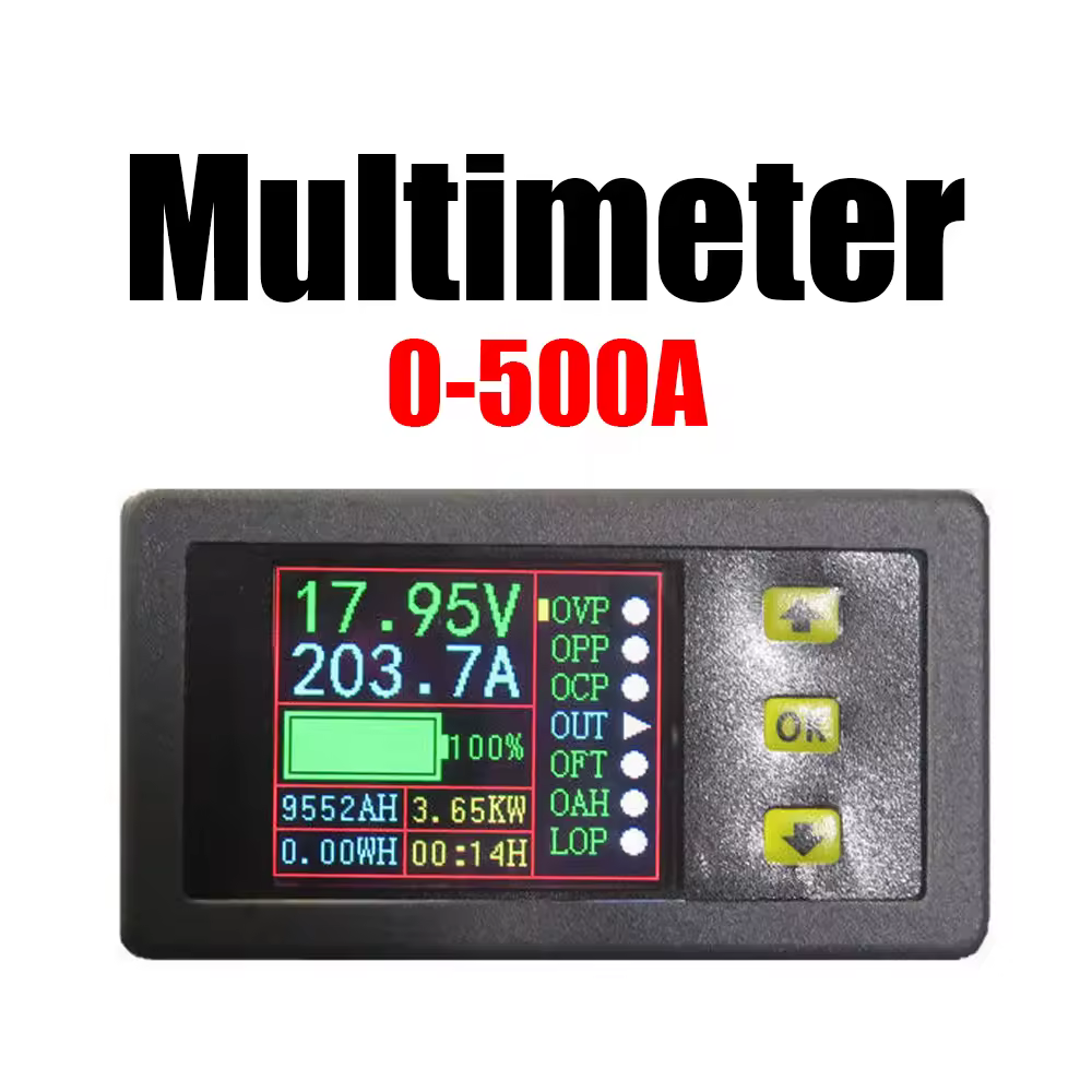 0 ДО 500A Hall Coulonb Meter мультиметр LCD DC двунаправленное напряжение ток ток мощность аккумулятор монитор заряд разряд