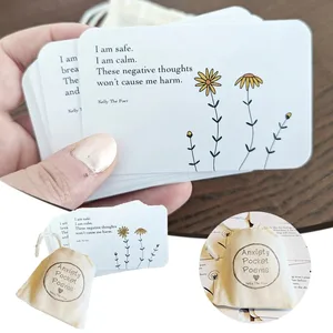 Ansiety Relief Pocket Card Afirmaciones Afirmaciones PAQUETA Regalos de salud mental Apoye las tarjetas de agradecimiento mental de palabras relajantes 10 mejores tarjetas de motivación de ventas - №9
