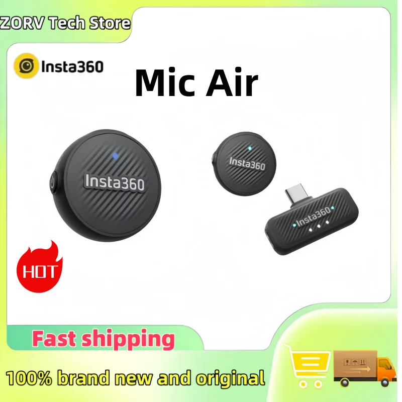 

Insta360 Mic Air Mini 7.9g 48kHz Magnetic Transmitter Audio Microphone For Insta 360 X5 X4 Air Ace Pro 2 Original Accessory