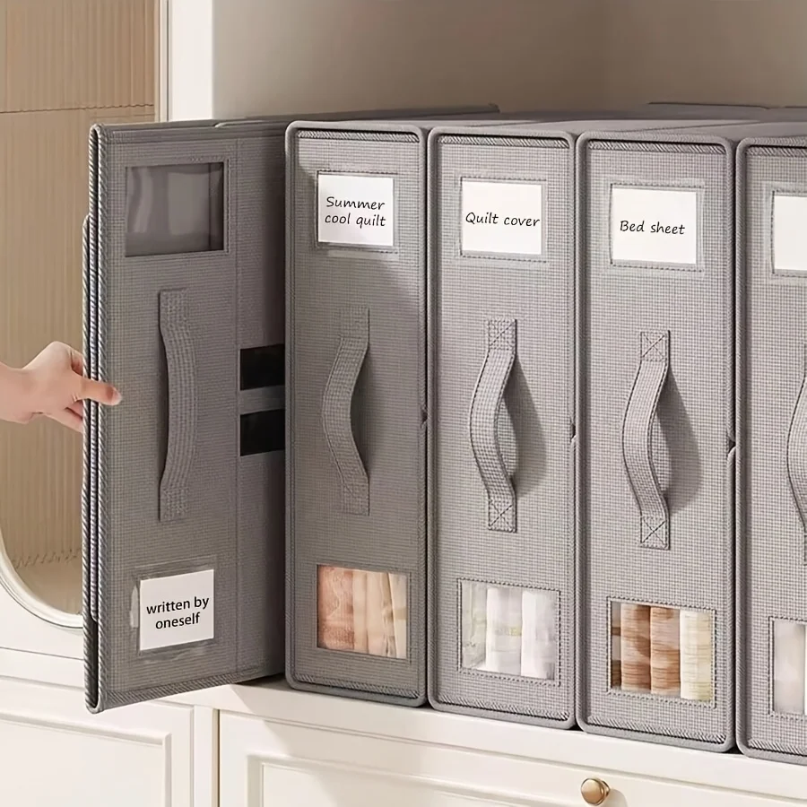 

Новый однотонный простой органайзер для хранения постельного белья из нетканого материала, коробка для хранения одеял и пододеяльников для спальни