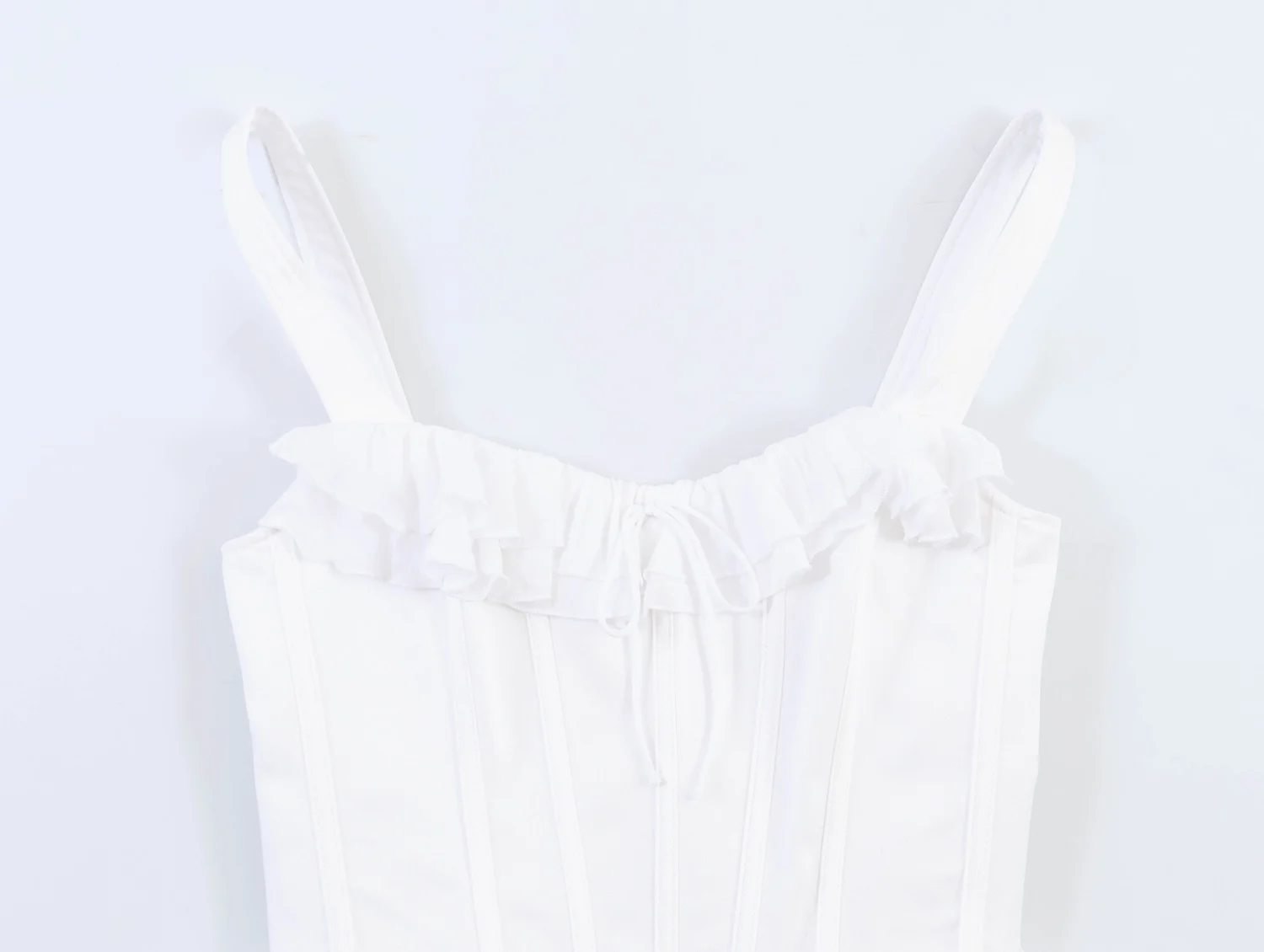 KONDALA Damen Elegantes Korsett-Camisole Sommer High-Street-Mode Laminiertes Saum-Top Neu 2026 Trendiges Freizeit-Oberteil für Damen – Detail 6