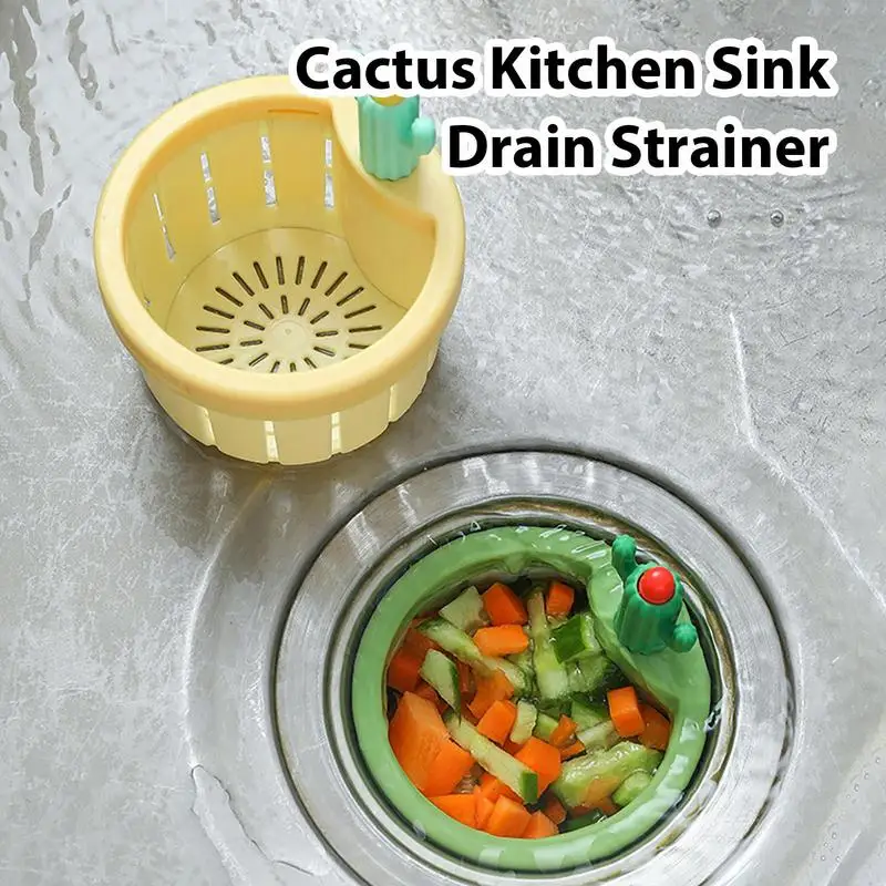 Sink Drain Strainer Stopper Bathroom Cactus Sink Filter Food Catcher Basket Filter Anti-Clogging For Efficient Sink Draining In