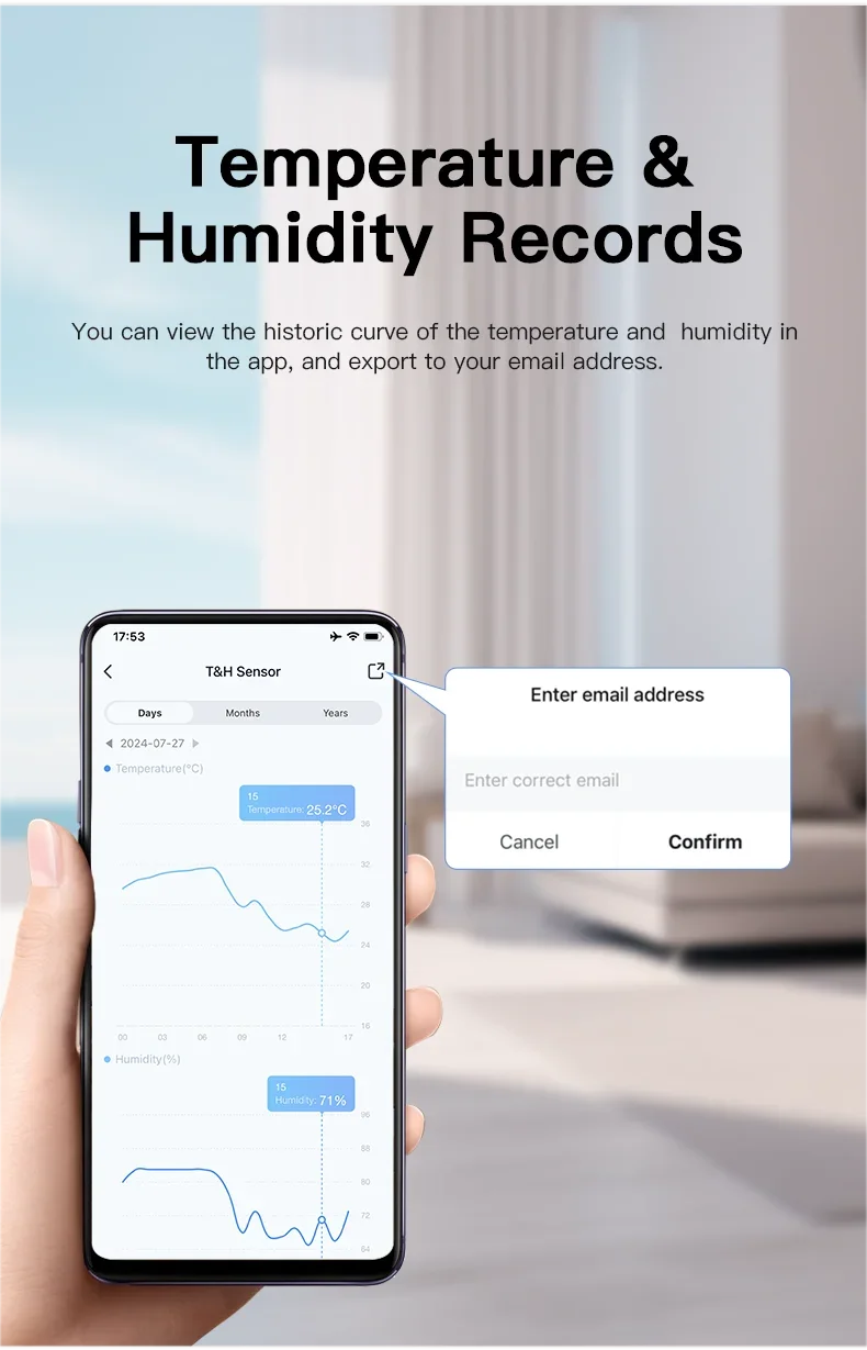 Zigbee Mini Temperatur- und Feuchtigkeitssensor / Intelligentes Thermometer – Unterstützt SmartLife, Yandex und Alexa – Detail 5