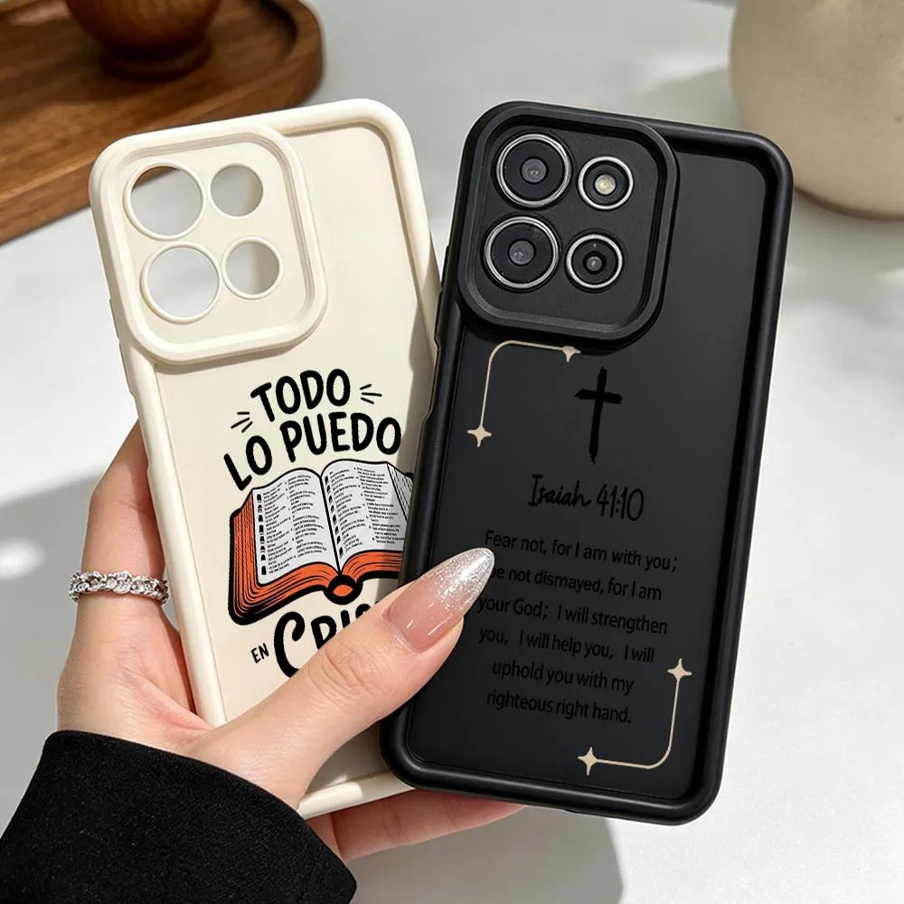 Чехол для телефона с рисунком христианской Библии для Motorola Moto G86 G85 G75 G56 G35 G24 G06 Edge 70 60 50 Fusion Eye Ladder