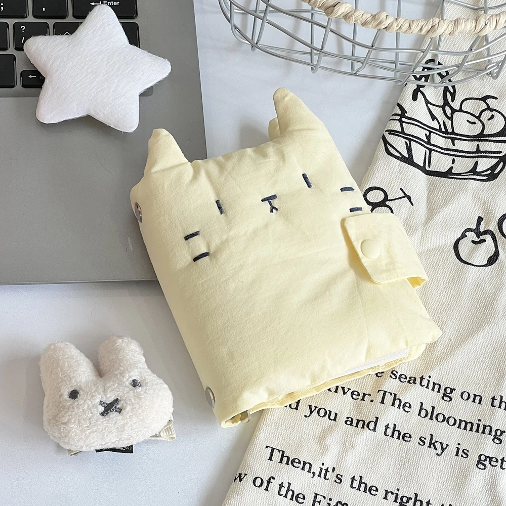 Milk Yellow Cute Kitten M5 Loose Leaf Photo Album Hand Book Handmade Fabric Notebook Cat Photo Album