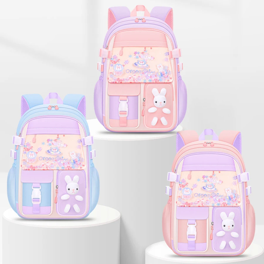 New Cute Trend CHILDREN\'S Shoulders Backpack Elementary School Students Schoolbag 1-2-3-4-5-6 Grade Girls 6-12 Years Old Waterpr