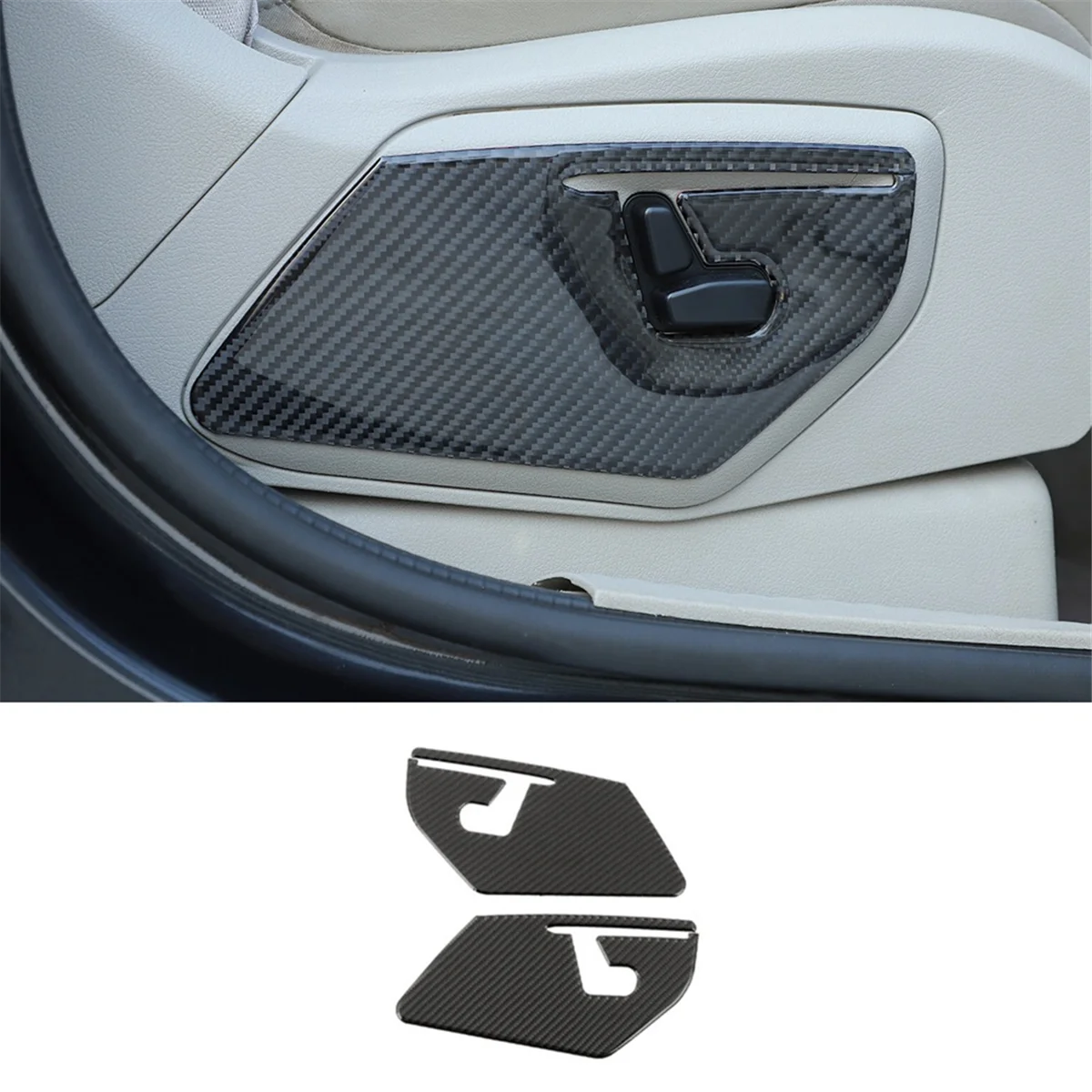 For Jeep Commander 2006-2010 Carbon Fiber Car Seat Adjustment Switch Button Panel Trim Sticker