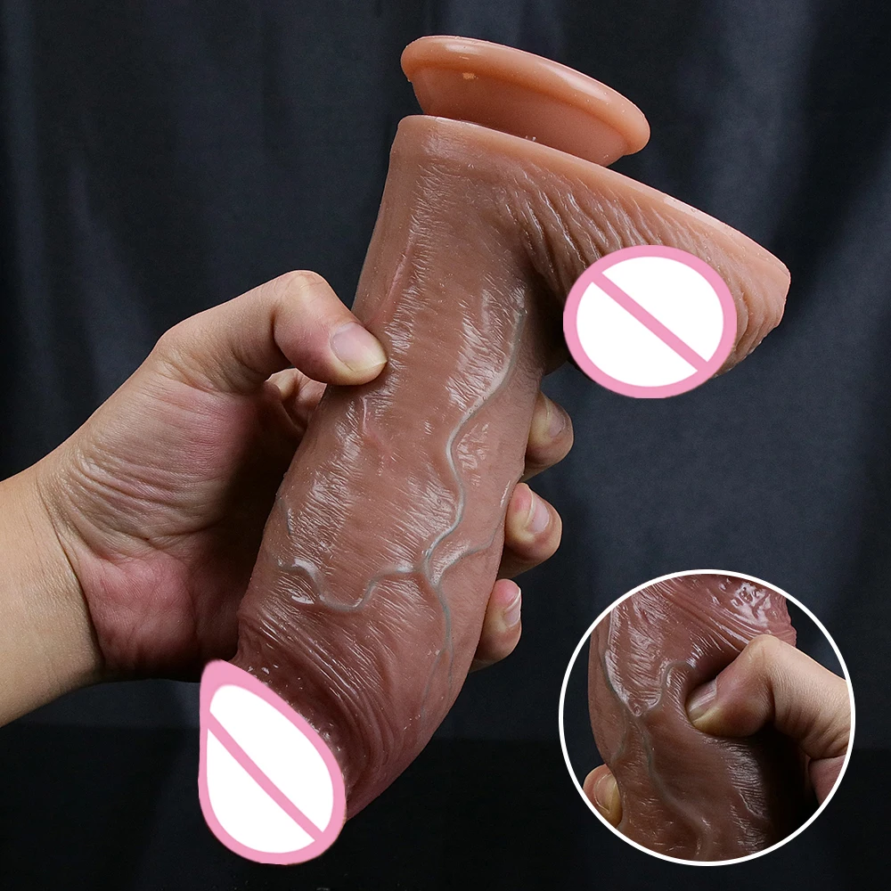 New Popular Realistic Dildo Big Sizes Soft Penis Silicone Dick Strapon Suction Cup Anal Sex Toys For Women Vaginal Masturbation