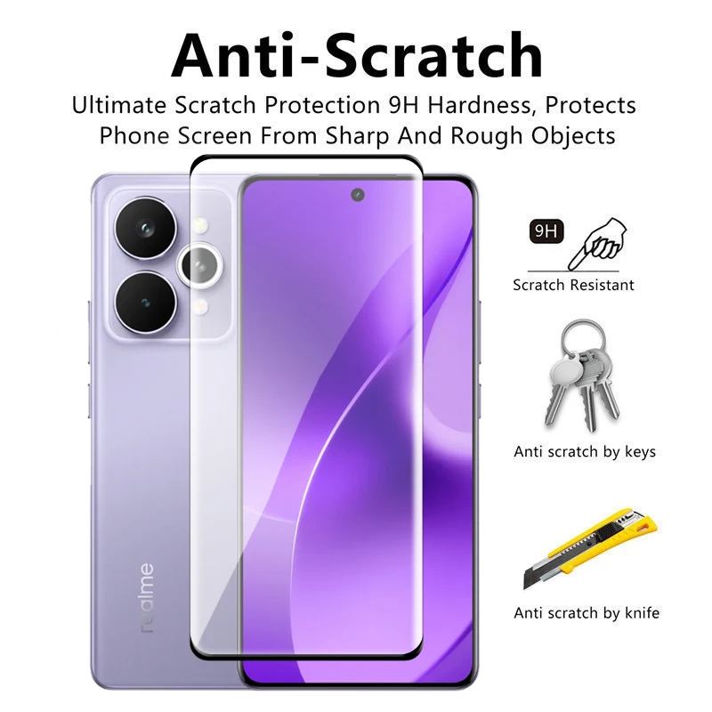 Szkło 3D Full Cover Curved Screen Protector do Realme 15 Pro 5G, Szkło Hartowane do Realme 15 Pro, Folia na Obiektyw do Realme 15 Pro — zdjęcie produktu 6