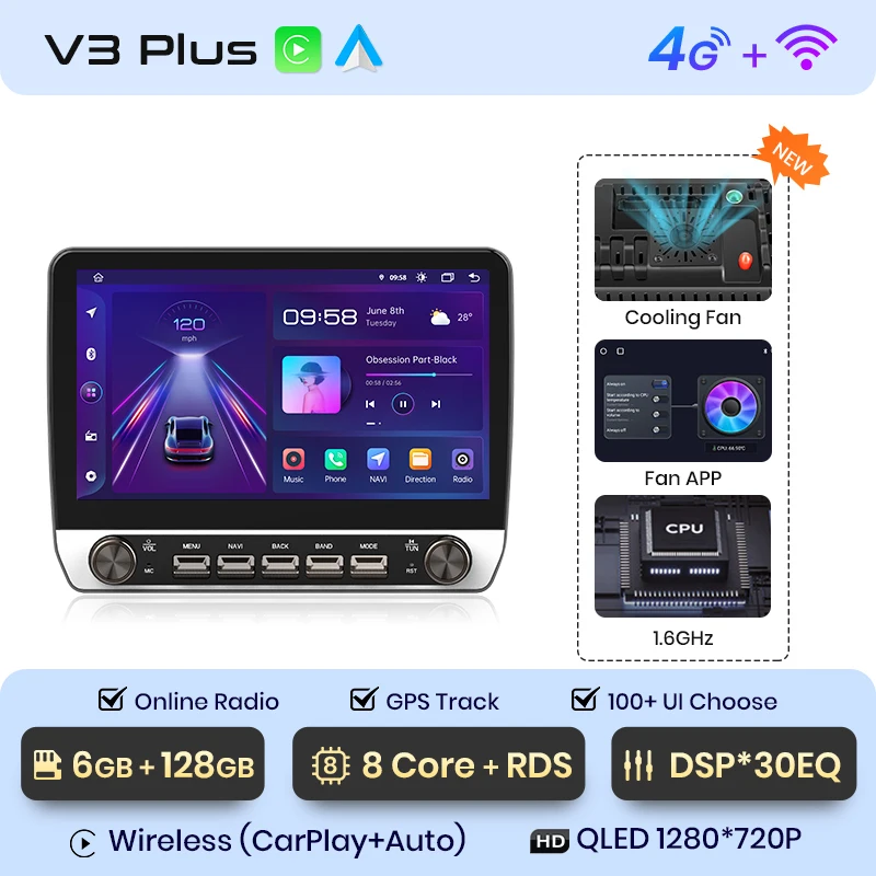 Junsun Draadloze CarPlay Android Auto Radio Voor Fiat Ducato Peugeot Boxer Citroen Jumper 2 2006-2013 GPS FM BT multimedia Stereo