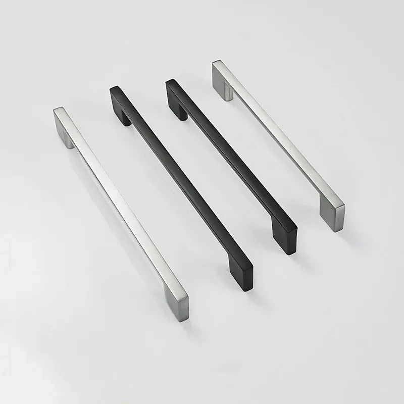 MAIKAK Simple Black Aluminum Kitchen Cabinet Door Handles Drawer Pulls Glass Cabinet Wardrobe Door Pulls Furniture Hardware