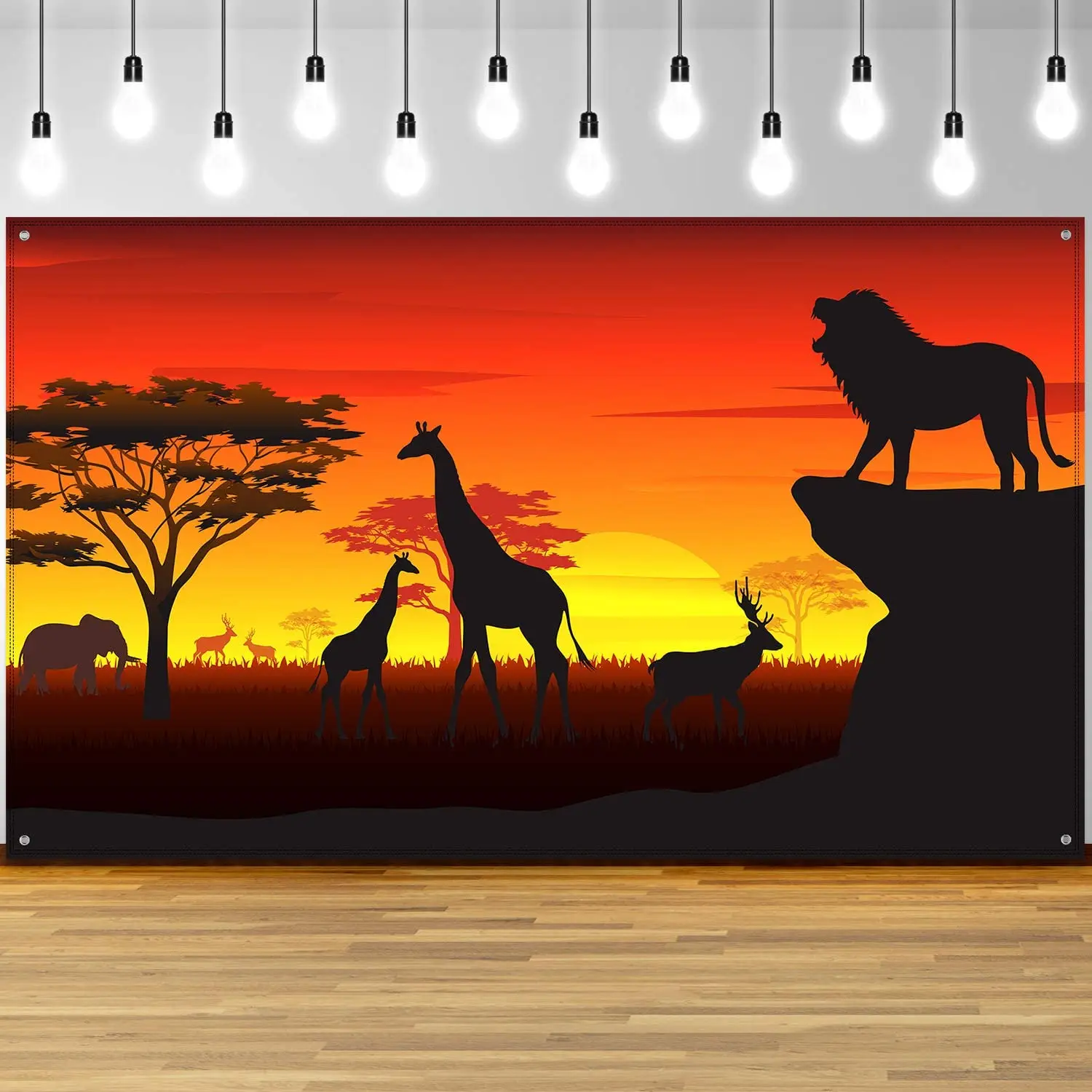 

Tropical African Safari Theme Photography Backdrop Banner Supplies Forest Jungle Scenic Background Banner Decoration Poster