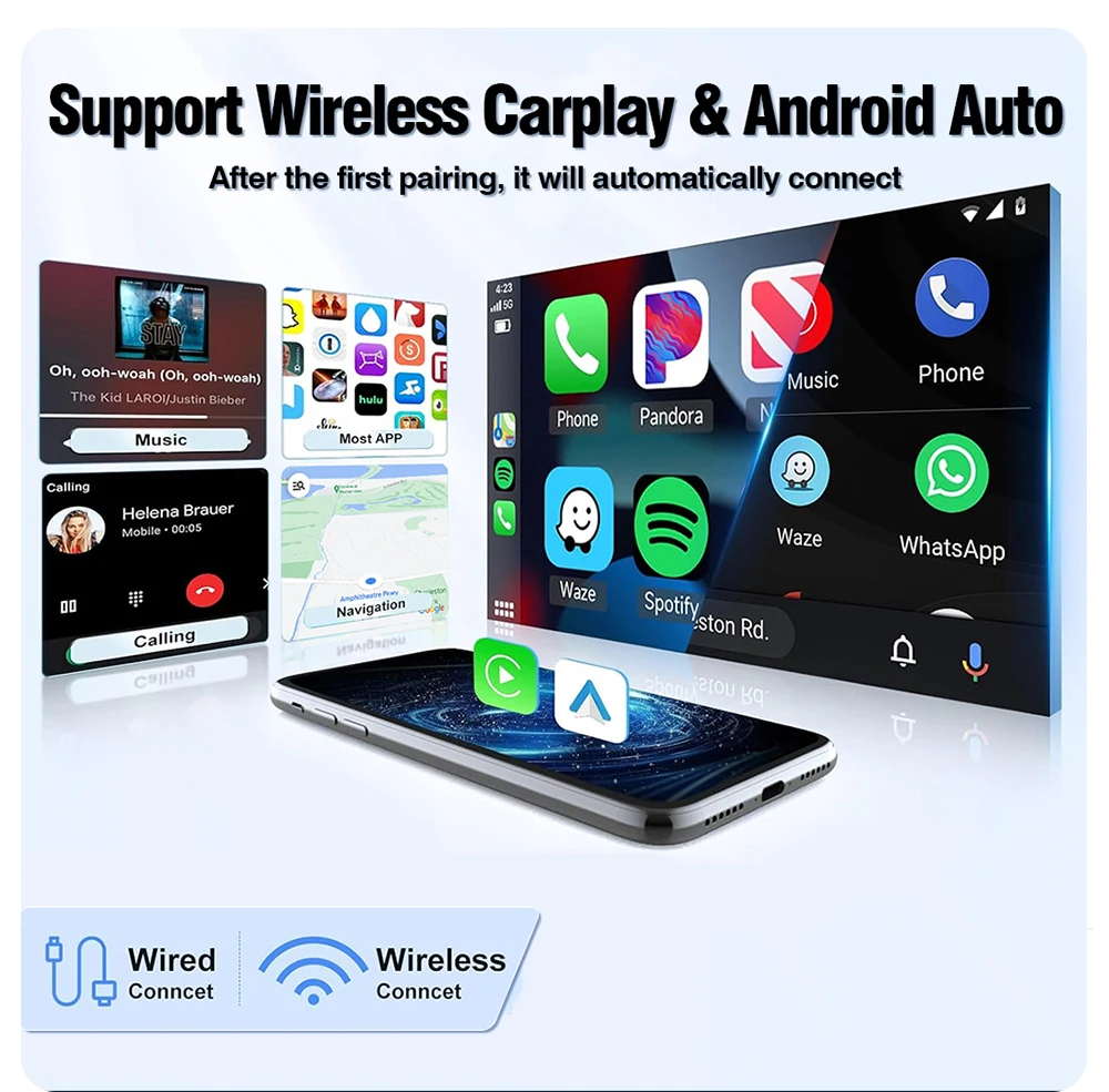AUTOTOP Kabelloses Android Auto Carplay für Maserati Quattroporte GranTurismo GT GranCabrio Mirror Link GPS-Navigation Auto-Modul – Detail 9